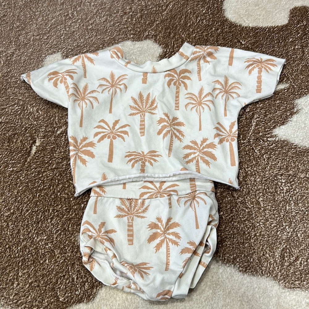 Little Monster Babes Handmade Palm Tree Outfit Size 9-12m